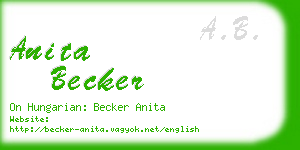 anita becker business card